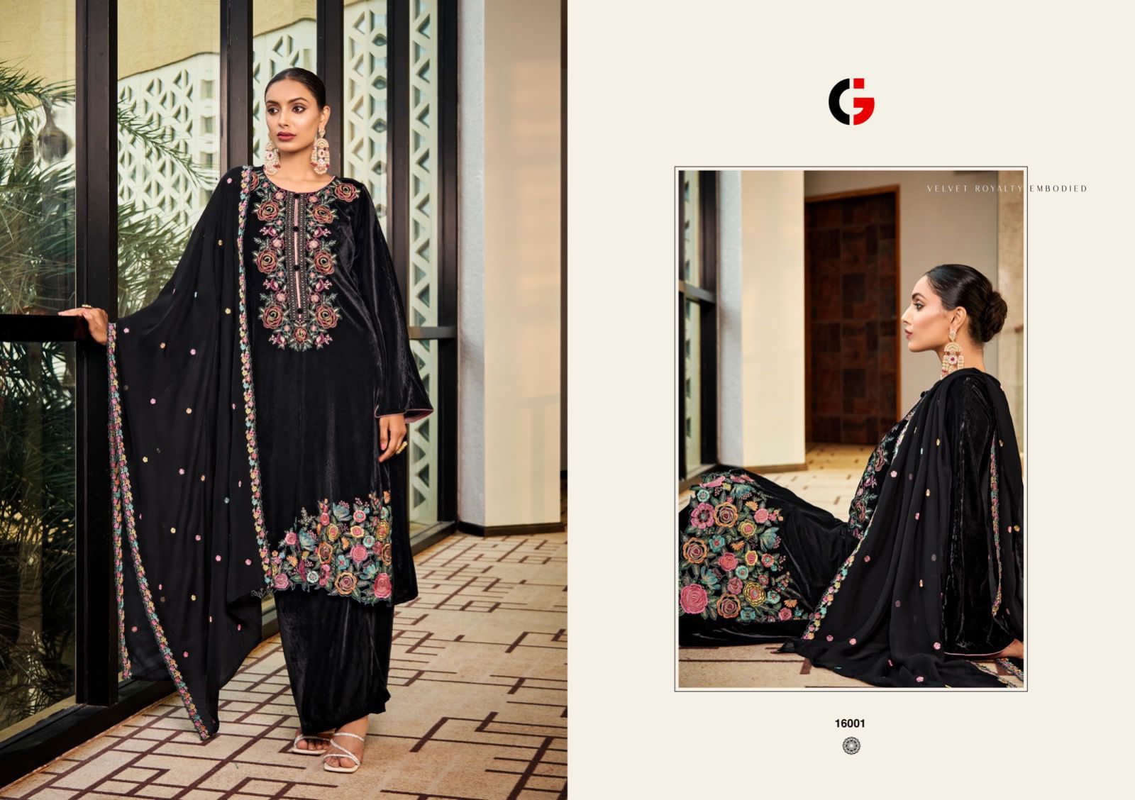 Gull Jee Ek Noor Embroidered Valvet  Designer Salwar Suits
